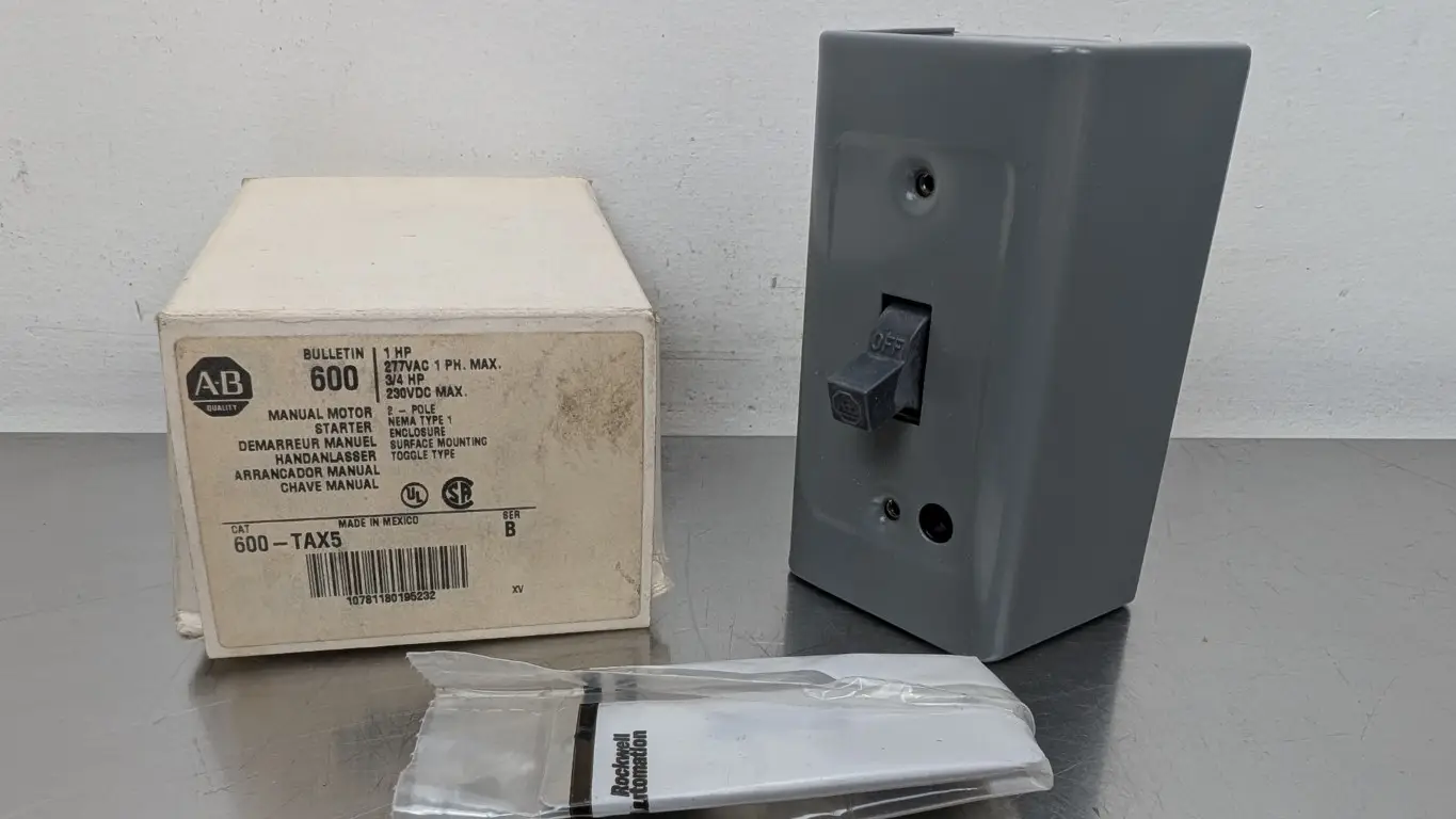 Allen-Bradley 600-TAX5 Manual Motor Starter Ser B 277VAC/230VDC 1/0.75 HP