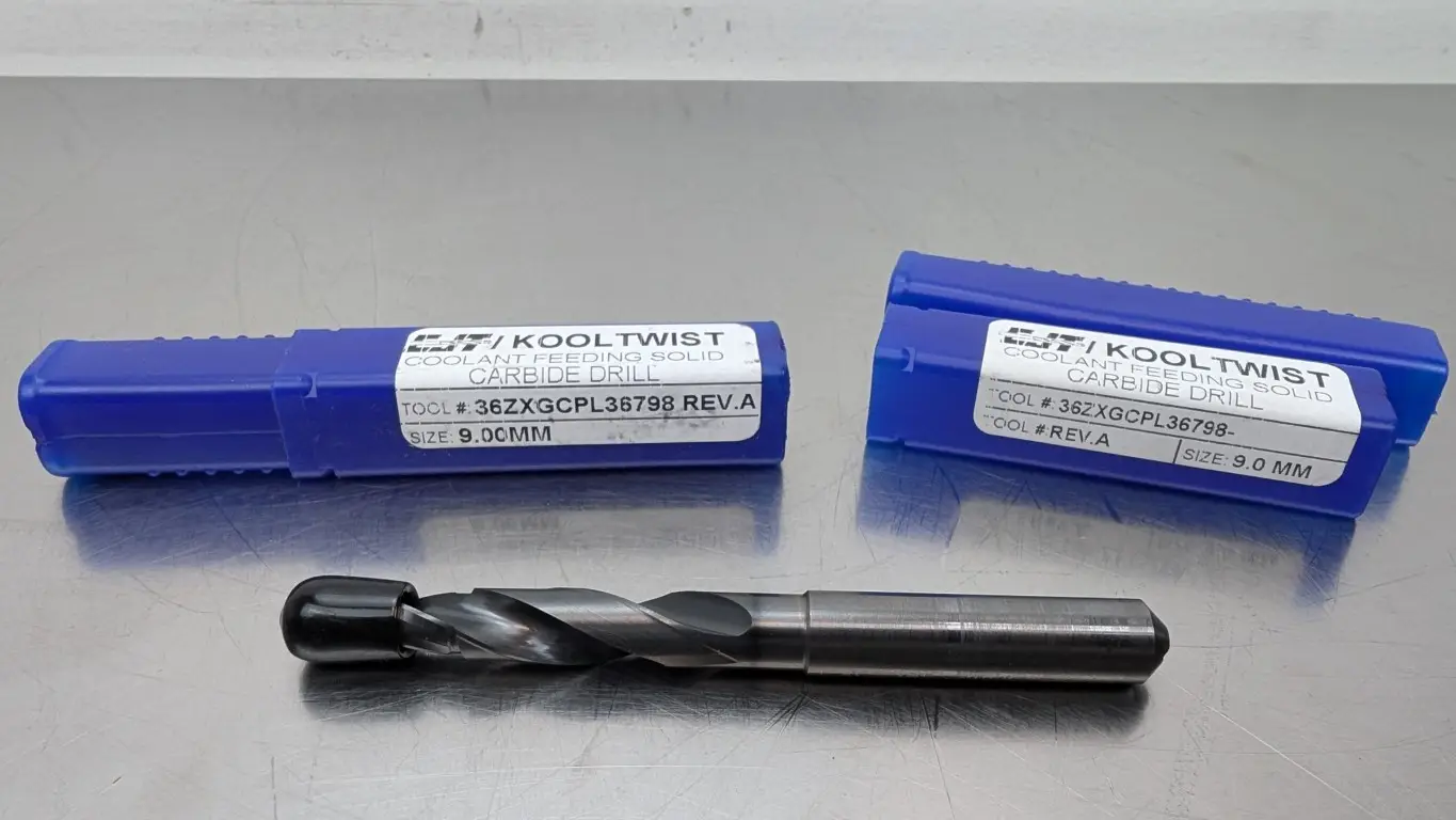2 Pack CJT Kooltwist 040243 Coolant Feeding Solid Carbide Drill Bit 36ZXGCPL36798 Rev A 9mm