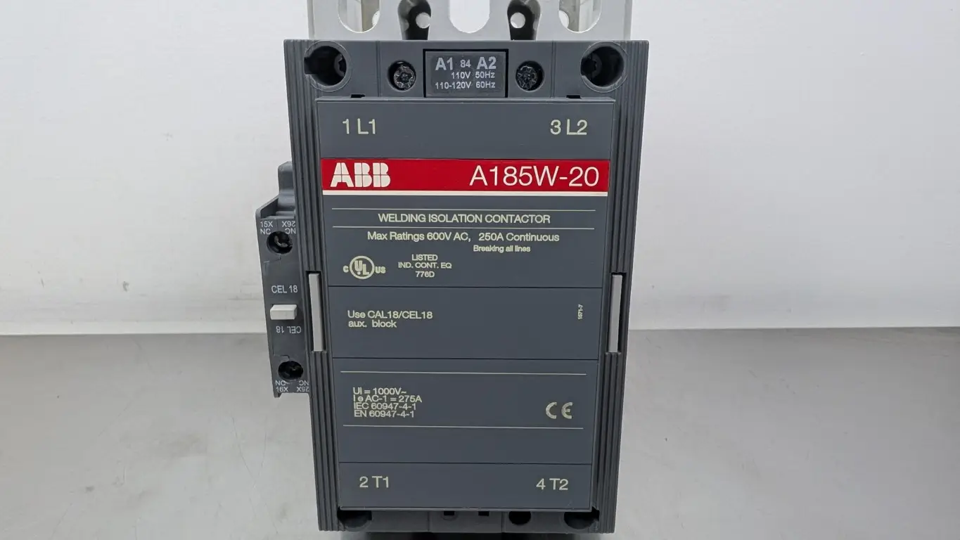 ABB 1SFL491727R9101 Welding Isolation Contactor A185W-20-01E-84 110/120VAC Coil 600VAC 250A - Image 8
