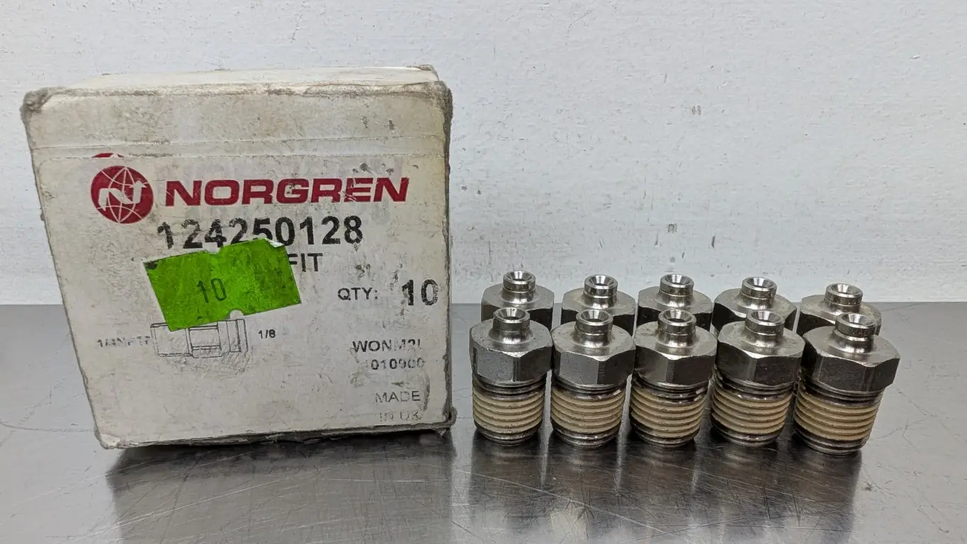10 Pack Norgren 124250128 Pneumatic Male Adapter 1/8″ Tube 1/4″ NPT