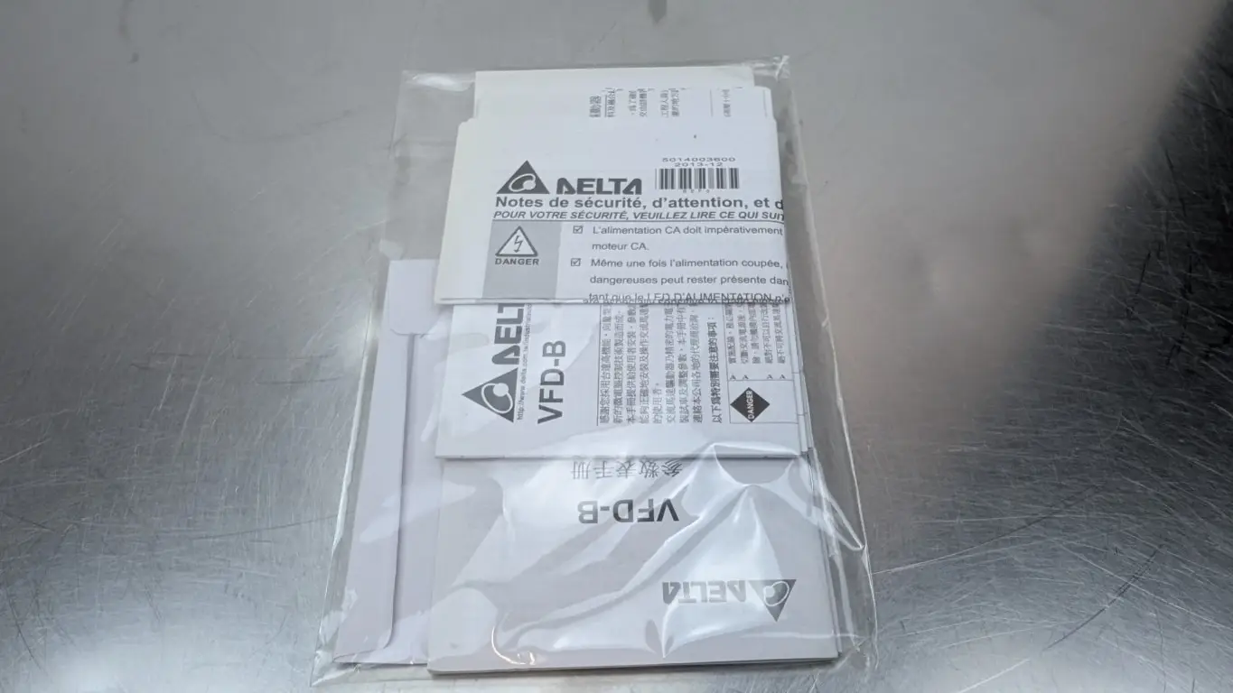 Delta VFD075B43A AC Drive VFD-B Rev 4.23 380-480VAC 19A to 0-480VAC 18A 0.1-400Hz 10 HP - Image 7