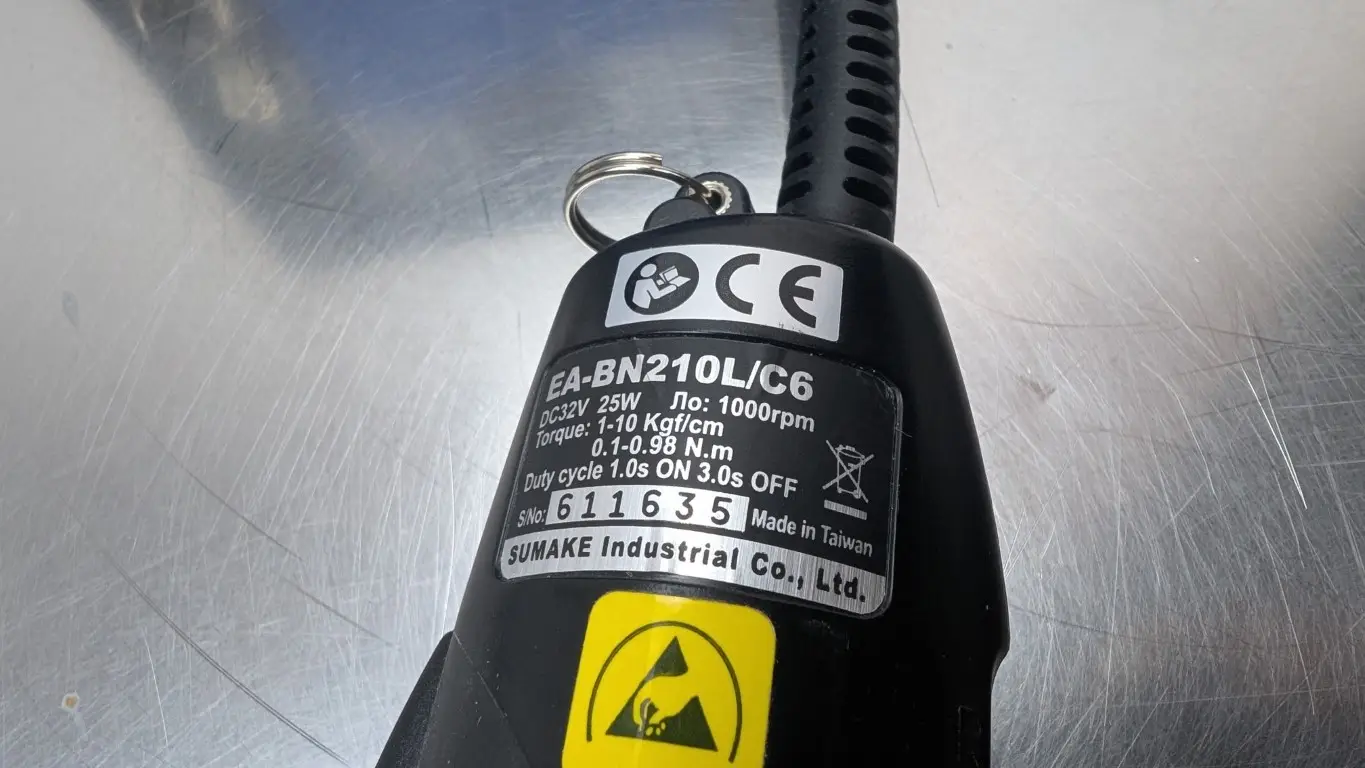 Sumake SP-BC32HL101T/C Electric Torque Screwdriver and Power Supply EA-BN210L/C6 32VDC/100-240VAC 1.2A 1-10 KGf/cm 0.1-0.98 Nm 1000 RPM - Image 7