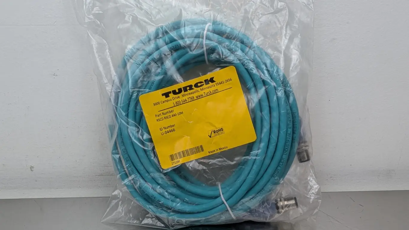 Turck RSCD RSCD 440-10M Extension Industrial Ethernet Cable U-04466 M12 Male 4-Pin 10m Green
