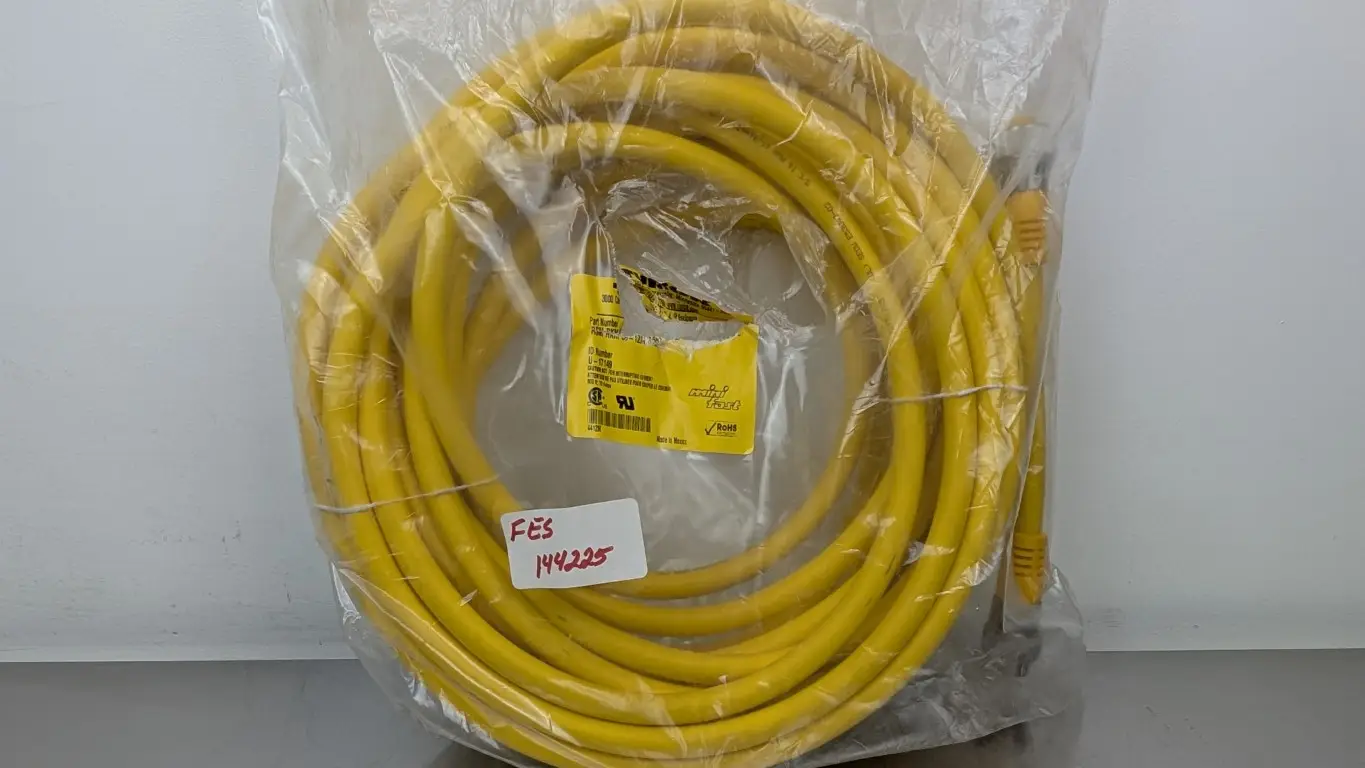 Turck RSM RKM 56-12M/S1587 Extension Cable Cordset U-17149 600V 10A 7/8″ Female 5-Pin 7/8″ Male 5-Pin 12m Yellow
