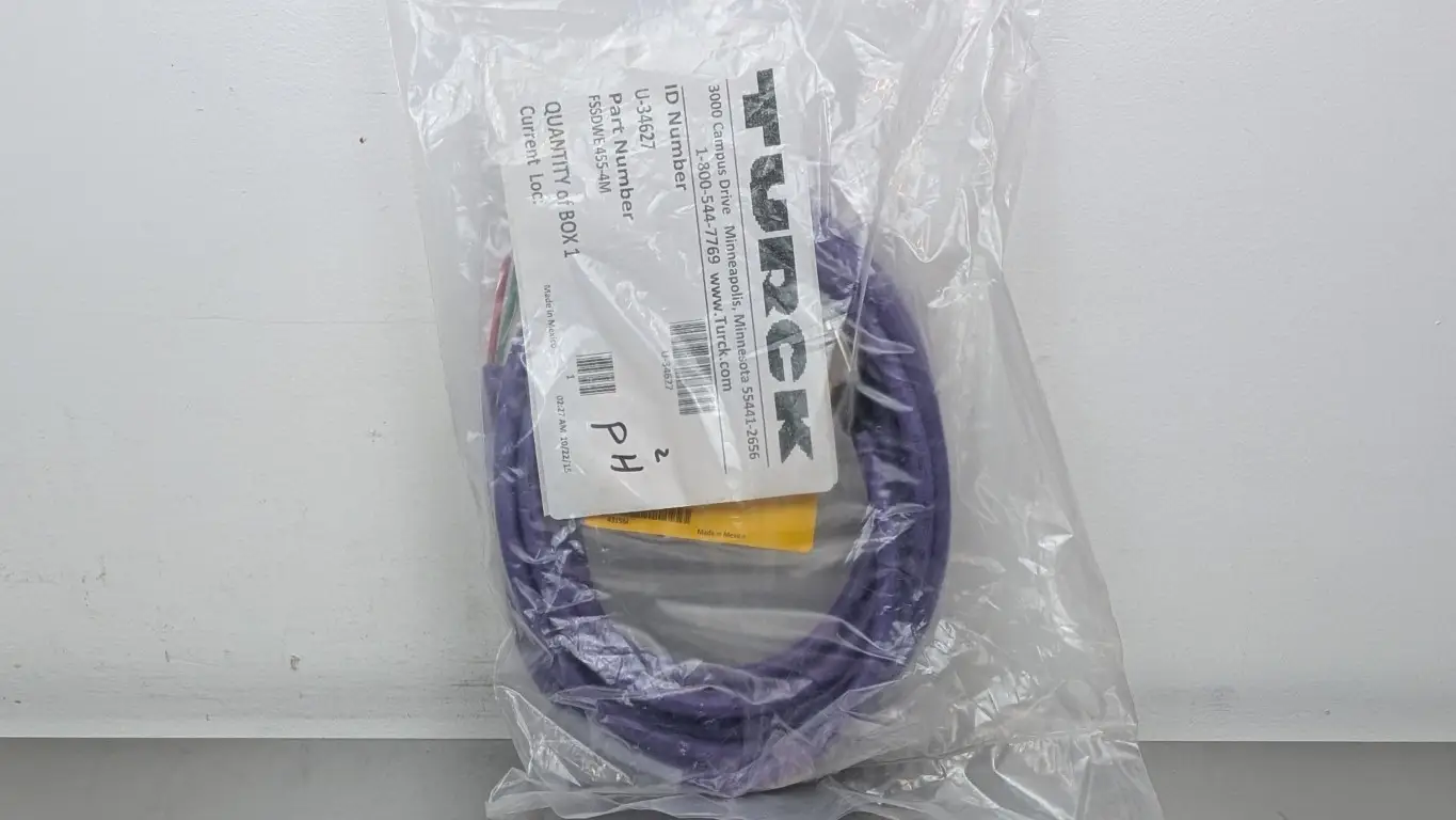 Turck FSSDWE 455-4M PROFIBUS-DP Receptacle U-34627 250V 4A M12 5-Pin Male 2-Wire 4m Rear Mount Purple