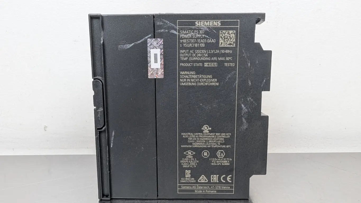 Siemens 6ES7307-1EA01-0AA0 Power Supply 120/230VAC 2.3/1.2A to 24VDC 5A - Image 3